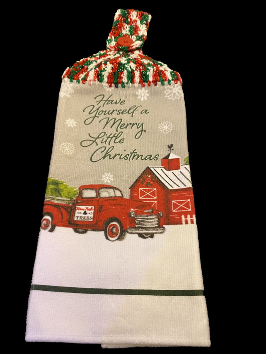 Christmas Truck & Barn Kitchen Towel
