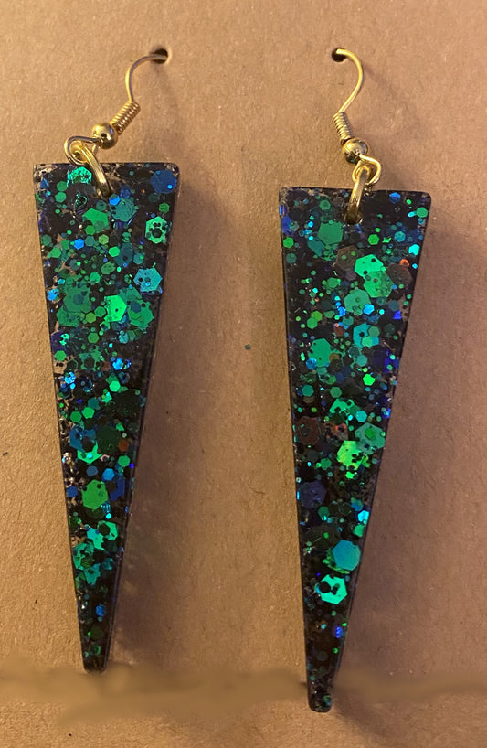 Inverted Triangle Large Earrings - Epoxy