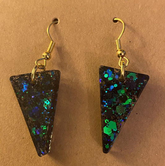 Inverted Triangle Small Earrings - Epoxy