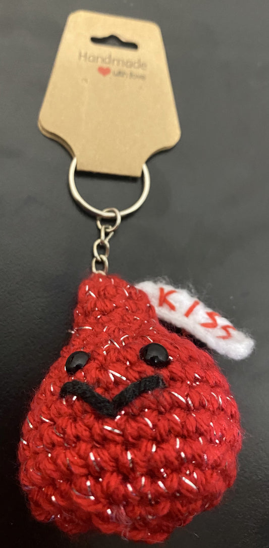 Mini Crochet Kiss Keychain